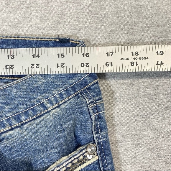 Twentyone Black Jeans Women 9/10R Blue Low Rise Slim Boot Sequins Casual Denim - Picture 14 of 16